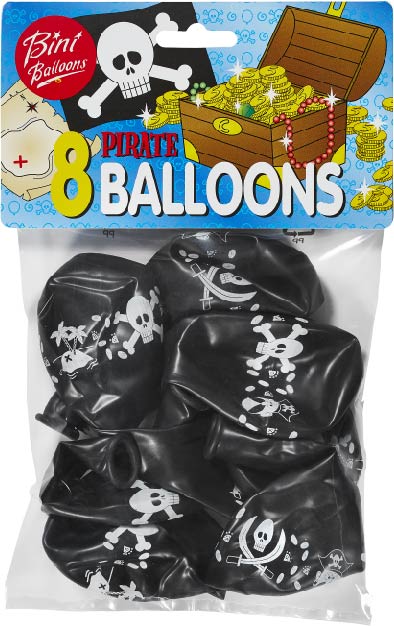 Bini Pirate Balloons, 8 Pieces