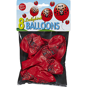 Bini Ladybird Balloons, 8 Pieces