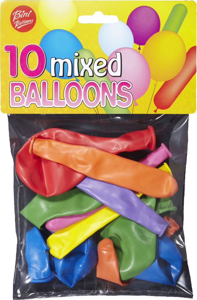 Bini Mixed Balloons, 10 Pieces