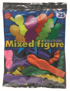 Bini Mixed Figure Balloons, 25 Pieces