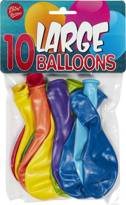 Bini Large Balloons, 10 Pieces