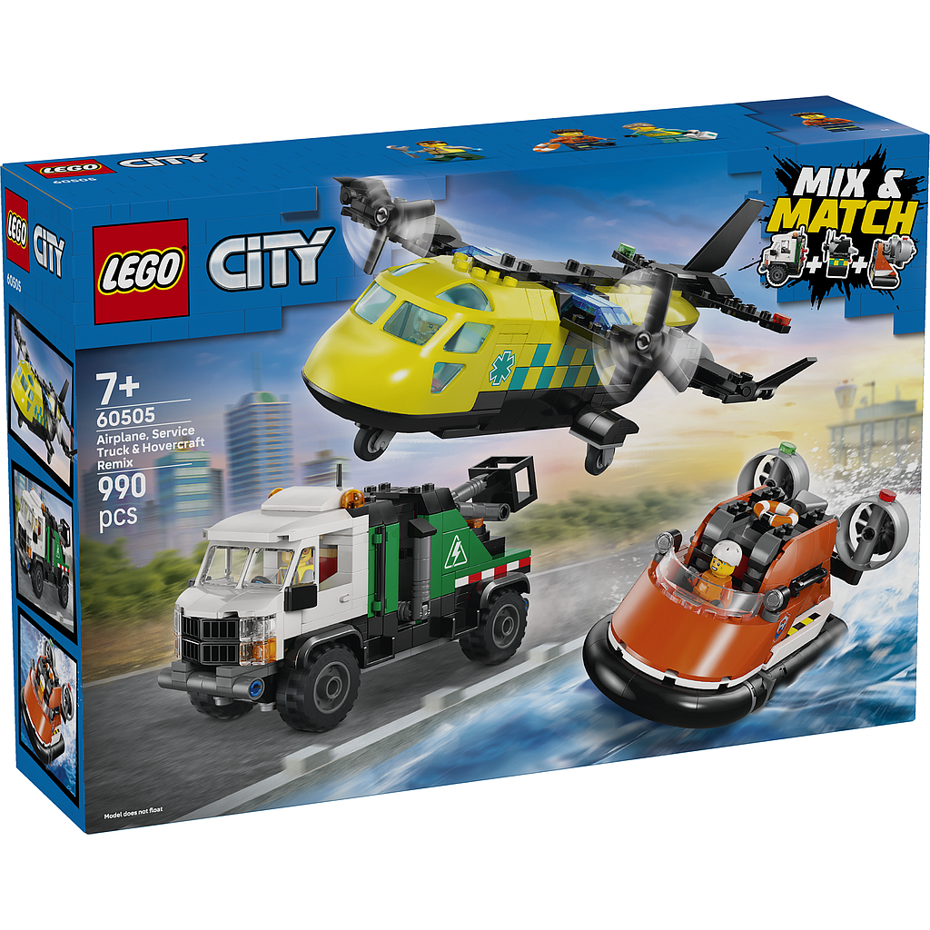 LEGO City Airplane, Service Truck & Hovercraft Remix
