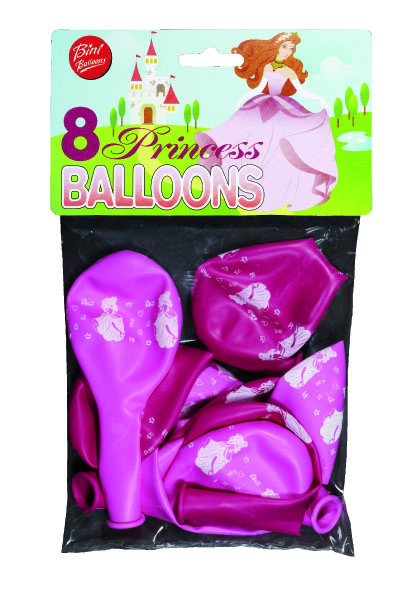 Bini Princess Balloons, 8 Pieces